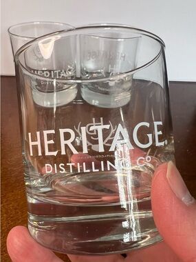 3 Heritage Distilling Co. glasses 7oz. Drinks, bar accessories